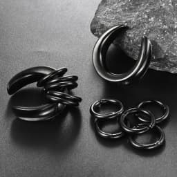 Twolobes 2PCS 316 Stainless Steel Ear Saddles with Loops Expander Piercing Women Men Body Jewelry Tunnels Stretcher