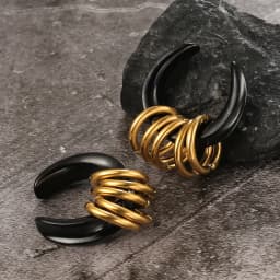 Twolobes 2PCS 316 Stainless Steel Ear Saddles with Loops Expander Piercing Women Men Body Jewelry Tunnels Stretcher