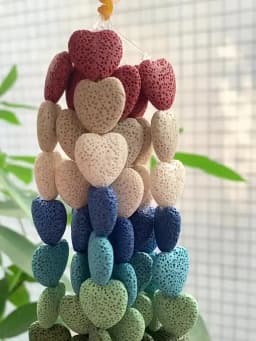 20MM Natural Lava Colorful Heart Shaped Volcanic Stone Spacer Beads Charming Loose Beads DIY Earrings Necklace Jewelry