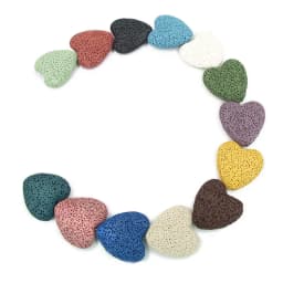 20MM Natural Lava Colorful Heart Shaped Volcanic Stone Spacer Beads Charming Loose Beads DIY Earrings Necklace Jewelry