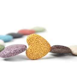 20MM Natural Lava Colorful Heart Shaped Volcanic Stone Spacer Beads Charming Loose Beads DIY Earrings Necklace Jewelry