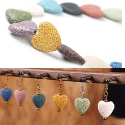 20MM Natural Lava Colorful Heart Shaped Volcanic Stone Spacer Beads Charming Loose Beads DIY Earrings Necklace Jewelry