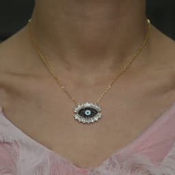 NEW Authentic turquoises turkish evil eye shape rose gold color fashion women necklace Wholesale