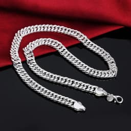New 925 Sterling Silver Cuban Necklace, 20/22/24 Inches, 6mm/10mm Side Chain, Unisex, Hip-Hop Everyday Jewelry.