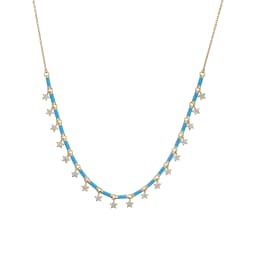 18K Gold Plated Brass Star CZ Necklace Enamel Drop Glaze Colorful Choker Adjustable Stackable Women's Jewelry Gift