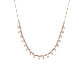 18K Gold Plated Brass Star CZ Necklace Enamel Drop Glaze Colorful Choker Adjustable Stackable Women's Jewelry Gift