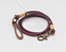 30" Retro Brown Handmade Long Punk Biker Motocycle Trucker 7*5mm Thick Plain Leather Keychain Jean Wallet Chain With Brass Hook