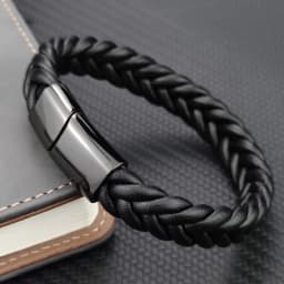 Luxury Multicolor Wax Rope Winding Design Classic Stainless Steel Men's Leather Bracelet Choose Handsome Men's Christmas Gifts