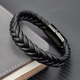 Luxury Multicolor Wax Rope Winding Design Classic Stainless Steel Men's Leather Bracelet Choose Handsome Men's Christmas Gifts