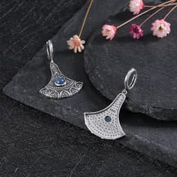 Long Pendant Natural Kyanite Earrings S925 Silver Earrings for Women Jewelry Vintage Engagement Party Anniversary Gift