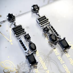 Drop Earrings Black Mix of Shapes Magical Glamorous Jewelry For Women Summer Brand New Sterling Silver 925 Vintage Gift