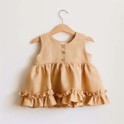 Cotton Linen Baby Girls Clothes Summer 3 Layers Cake Tutu Dress for Girls Clothing Breathable Ruffles Lace Strap Costumes Baby