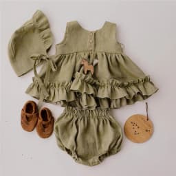 Cotton Linen Baby Girls Clothes Summer 3 Layers Cake Tutu Dress for Girls Clothing Breathable Ruffles Lace Strap Costumes Baby