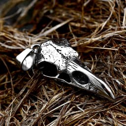 Fashion Nordic Viking Crow Head Odin Pendant Necklace For Men 316L Stainless Steel Punk Hip Hop Teens Animal Personality Jewelry