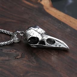 Fashion Nordic Viking Crow Head Odin Pendant Necklace For Men 316L Stainless Steel Punk Hip Hop Teens Animal Personality Jewelry