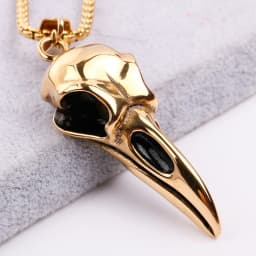 Fashion Nordic Viking Crow Head Odin Pendant Necklace For Men 316L Stainless Steel Punk Hip Hop Teens Animal Personality Jewelry