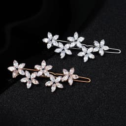 Miallo Fashion Barrette Cubic Zirconia Leaf Hair Clips for Women Accessories Bridal Wedding Hair Jewelry Party  Bride Headpiece