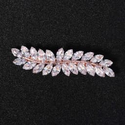 Miallo Fashion Barrette Cubic Zirconia Leaf Hair Clips for Women Accessories Bridal Wedding Hair Jewelry Party  Bride Headpiece