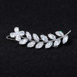 Miallo Fashion Barrette Cubic Zirconia Leaf Hair Clips for Women Accessories Bridal Wedding Hair Jewelry Party  Bride Headpiece