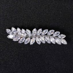 Miallo Fashion Barrette Cubic Zirconia Leaf Hair Clips for Women Accessories Bridal Wedding Hair Jewelry Party  Bride Headpiece