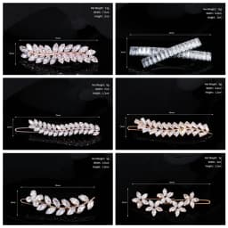 Miallo Fashion Barrette Cubic Zirconia Leaf Hair Clips for Women Accessories Bridal Wedding Hair Jewelry Party  Bride Headpiece