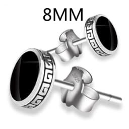 ZDADAN 925 Sterling Silver 6mm 8mm Black Round Stud Earrings For Women Jewelry Accessories Wholesale