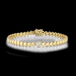 Gold Color Heart Shaped Tennis Chain Bracelet For Women Girlfriend Lover Gift Fashion Classic Jewelry 2022 New