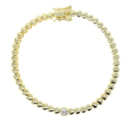 Gold Color Heart Shaped Tennis Chain Bracelet For Women Girlfriend Lover Gift Fashion Classic Jewelry 2022 New