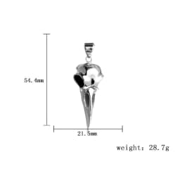 Gothic Crow Skull Necklace For Men Stainless Steel Viking Odin Necklace Pendant Crow Skull Fashion Old Gothic Accessories Men