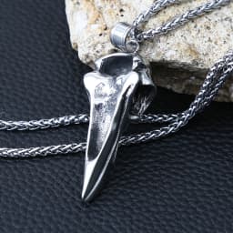 Gothic Crow Skull Necklace For Men Stainless Steel Viking Odin Necklace Pendant Crow Skull Fashion Old Gothic Accessories Men