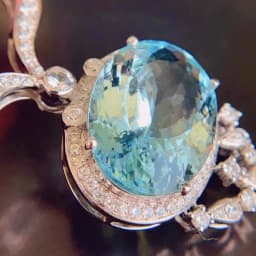925 Silver Luxury Sea Blue Color Zircon Jewelry Long Tassel Water Drop Pendant Necklace Bridal Wedding Party Jewelry for Women