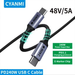 CYANMI 240W USB C To USB Type C Cable USBC PD Fast Charging Cord USB-C TypeC Cable 3M For iPhone 15 Pro Max Macbook Samsung POCO