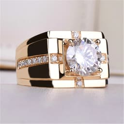 New Arrival Men Ring Adjustable Hot Selling Fashion Crystal Cross Square Pattern Ring S925 Silver For Boyfriend Anniversary Gift