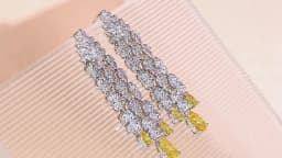 CWWZircons Bling Yellow Water Drop Cubic Zirconia Stone Long Dangle Drop Fringed Chandelier Women Wedding Earrings Brides CZ517