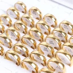 50Pcs/Lot Fashion Simple Smooth Spherical Stainless Steel Ring Jewelry Women Men Wedding Party Gift Width 2/4/6/8MM Wholesale