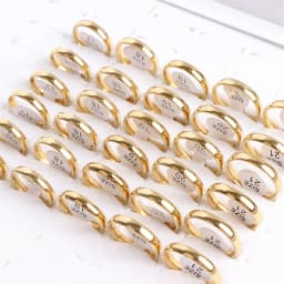 50Pcs/Lot Fashion Simple Smooth Spherical Stainless Steel Ring Jewelry Women Men Wedding Party Gift Width 2/4/6/8MM Wholesale