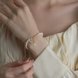 Trendy Shell & Star Design 100% Natural Freshwater Pearl 14K Gold Filled Ladies Bracelet Wholesale Jewelry For Women Gifts