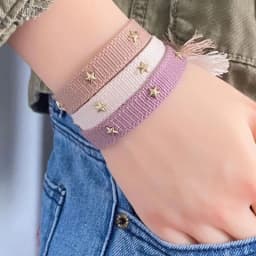 Woven Friendship Bracelet For Women With Tiny Stars Summer Stacking Jewelry Bracelets Sis Gifts