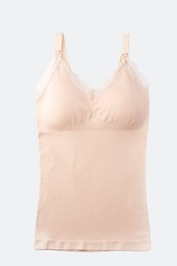 Woman Maternity Nursing Vest Bra Large Size Pregnant Front Button Seamless Long Sling Vest Lace Breast Feeding Bra