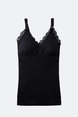 Woman Maternity Nursing Vest Bra Large Size Pregnant Front Button Seamless Long Sling Vest Lace Breast Feeding Bra