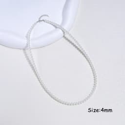 925 Sterling Silver 6mm Pearl Necklace For Women Jewelry On Neck Pearl Bead Choker Cheap Items With Party Gift