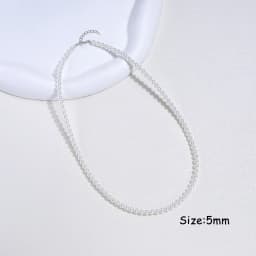 925 Sterling Silver 6mm Pearl Necklace For Women Jewelry On Neck Pearl Bead Choker Cheap Items With Party Gift