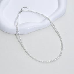 925 Sterling Silver 6mm Pearl Necklace For Women Jewelry On Neck Pearl Bead Choker Cheap Items With Party Gift