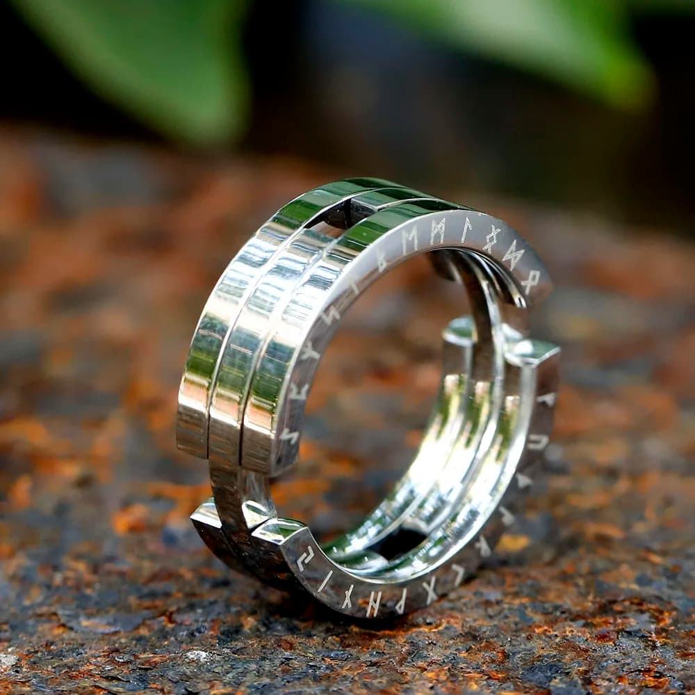 2023 NEW Vintage 316L Stainless Steel Viking Celtic Knot Ring for Men deformable Amulet fashion Jewelry FOR GIFT free shipping