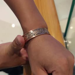 Vinterly Magnetic Copper Bracelets Men 14mm Wide Health Energy High Magnet Vintage Flower Adjustable Cuff Bangles Resizable
