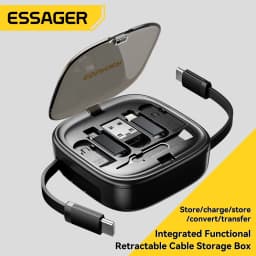Essager USB C To Tpye C Cable PD 60W To Micro Lighting Fast Charging Data Travel Multi Functional Cord With Holder Storage Box