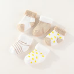 Unisex 5 Pairs Cotton Baby Boys Socks Newborn Solid Color Baby Girls Socks Sets 0-12M Infant Supplies Accessories Bebes