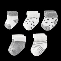 Unisex 5 Pairs Cotton Baby Boys Socks Newborn Solid Color Baby Girls Socks Sets 0-12M Infant Supplies Accessories Bebes