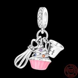 Fit pand 3mm Bracelet Original 925 Sterling Silver Pink Cat Paw Series Beads Tulip Flower Charm Diy Ms Jewelry Gift