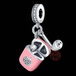 Fit pand 3mm Bracelet Original 925 Sterling Silver Pink Cat Paw Series Beads Tulip Flower Charm Diy Ms Jewelry Gift